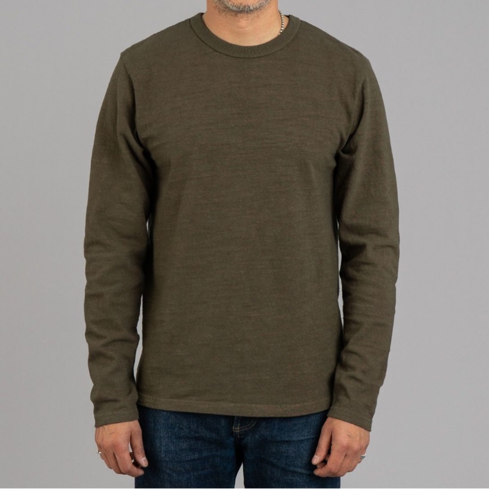 Classic Olive Long Sleeve Tee for Men